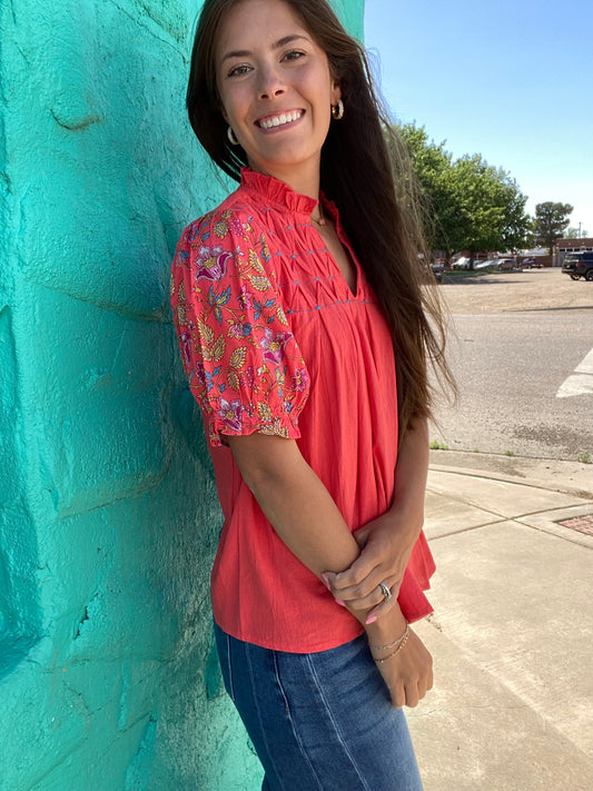 Shae Coral Blouse