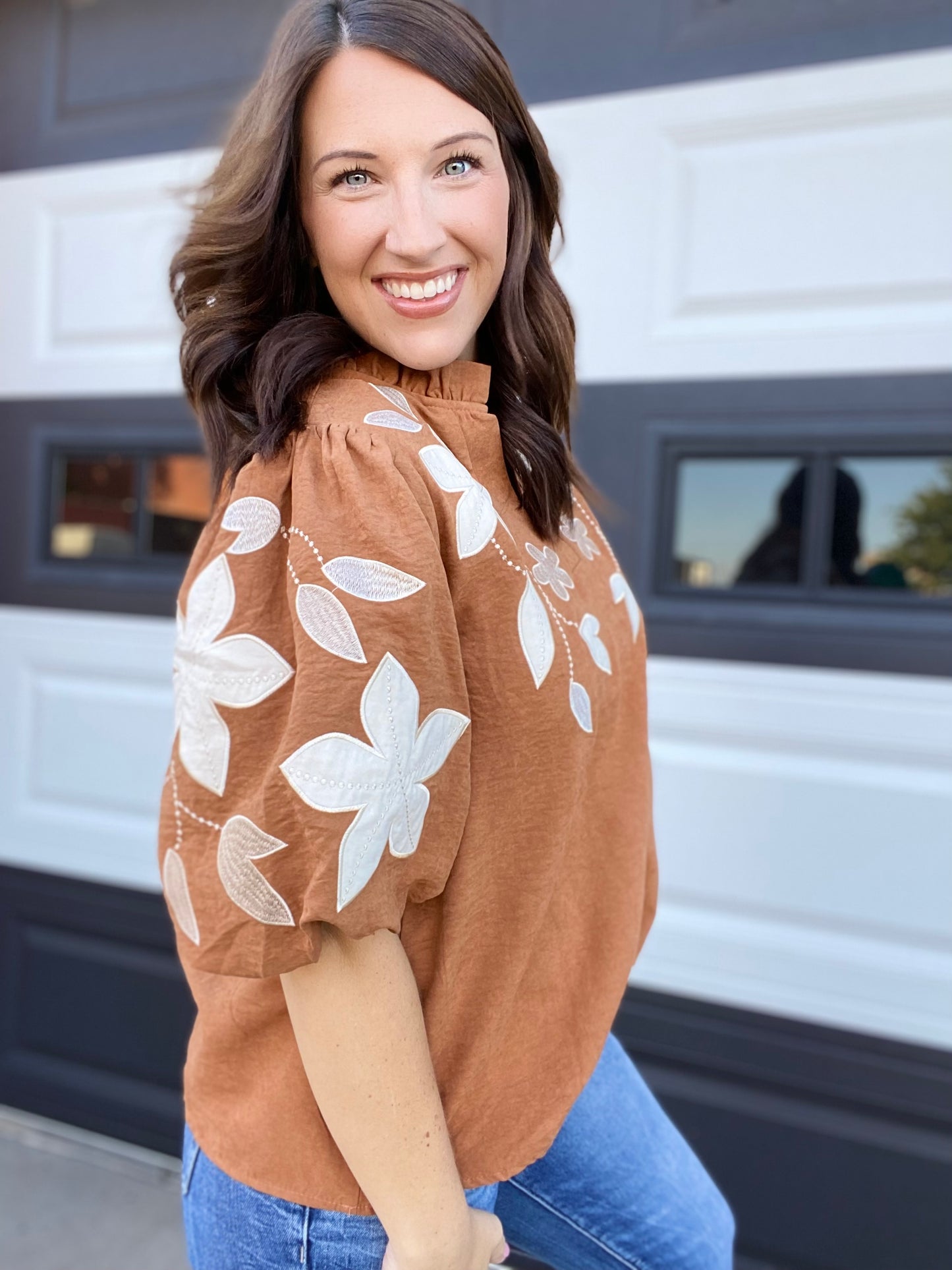 Camel Sueded Top