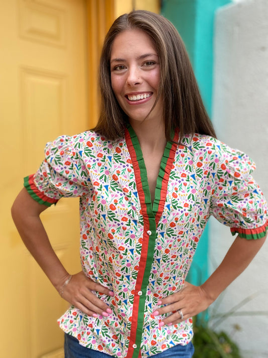 Lucille Button Front Blouse