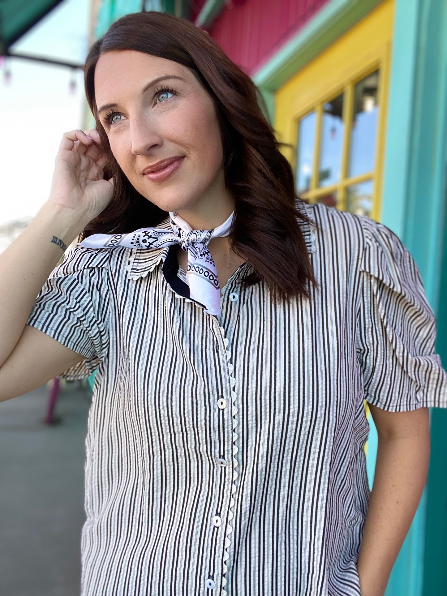 Bree Gingham Top- Black
