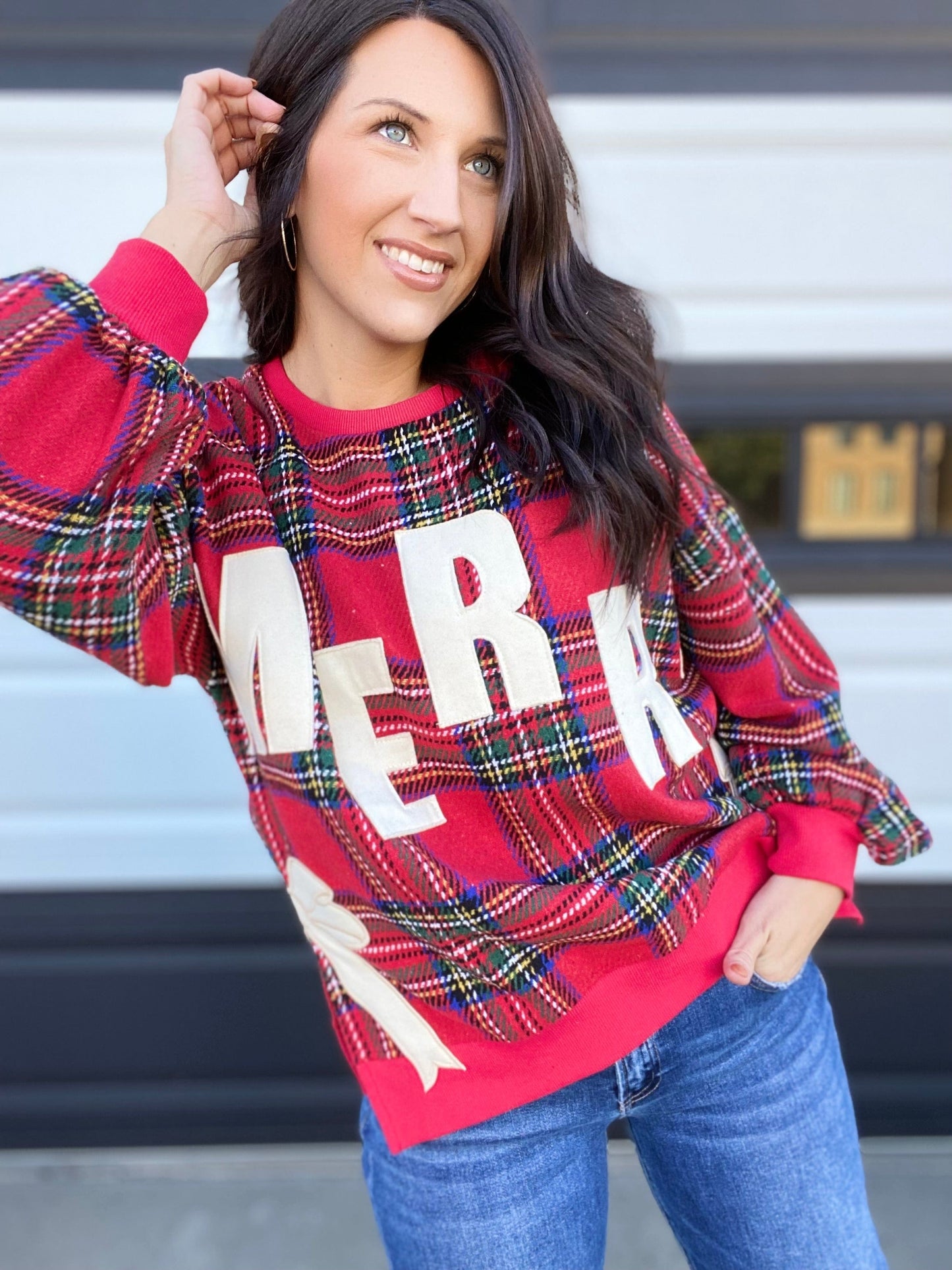 Tops BiBi Christmas Side Bow Pullover