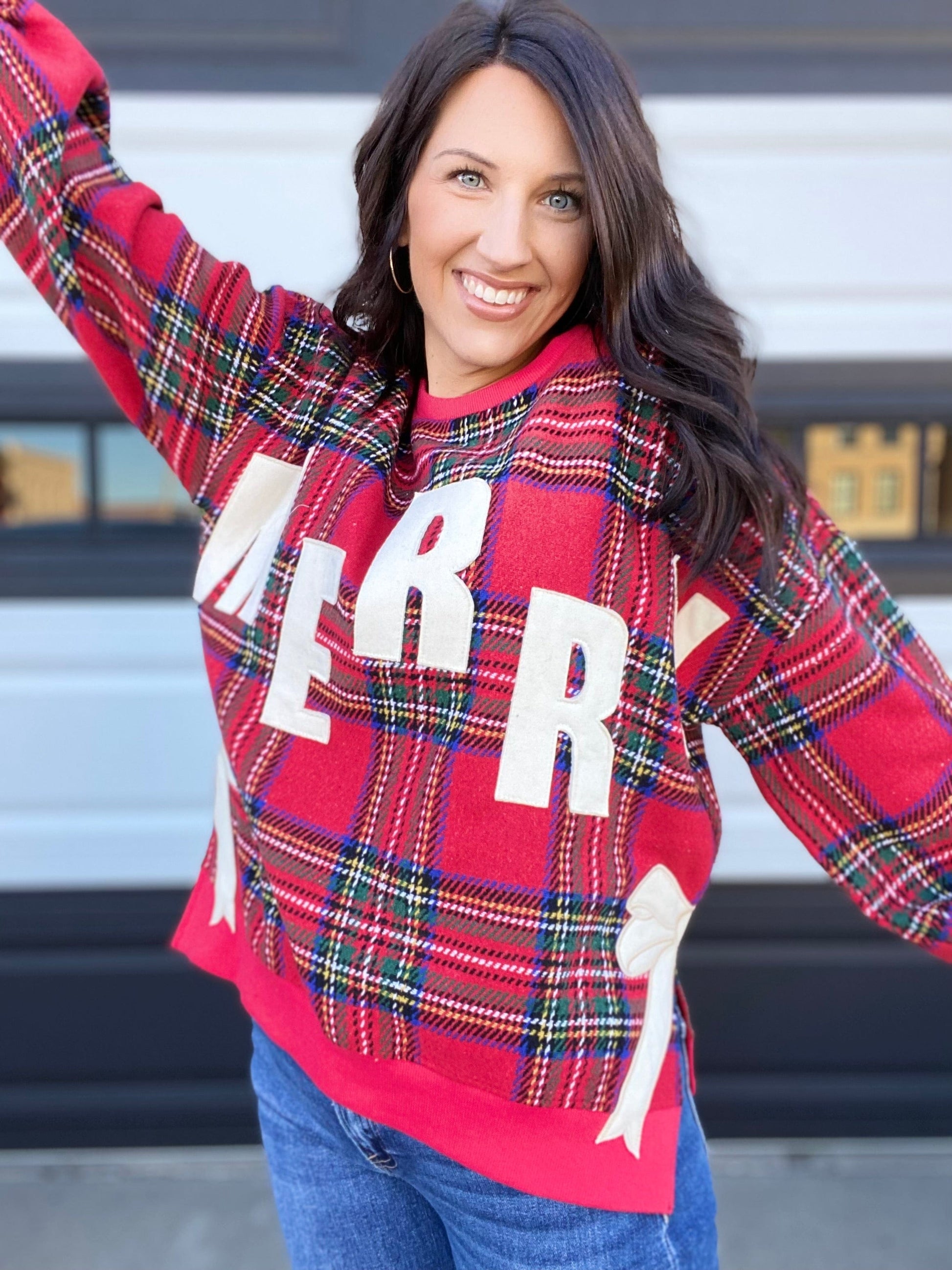 Tops BiBi Christmas Side Bow Pullover