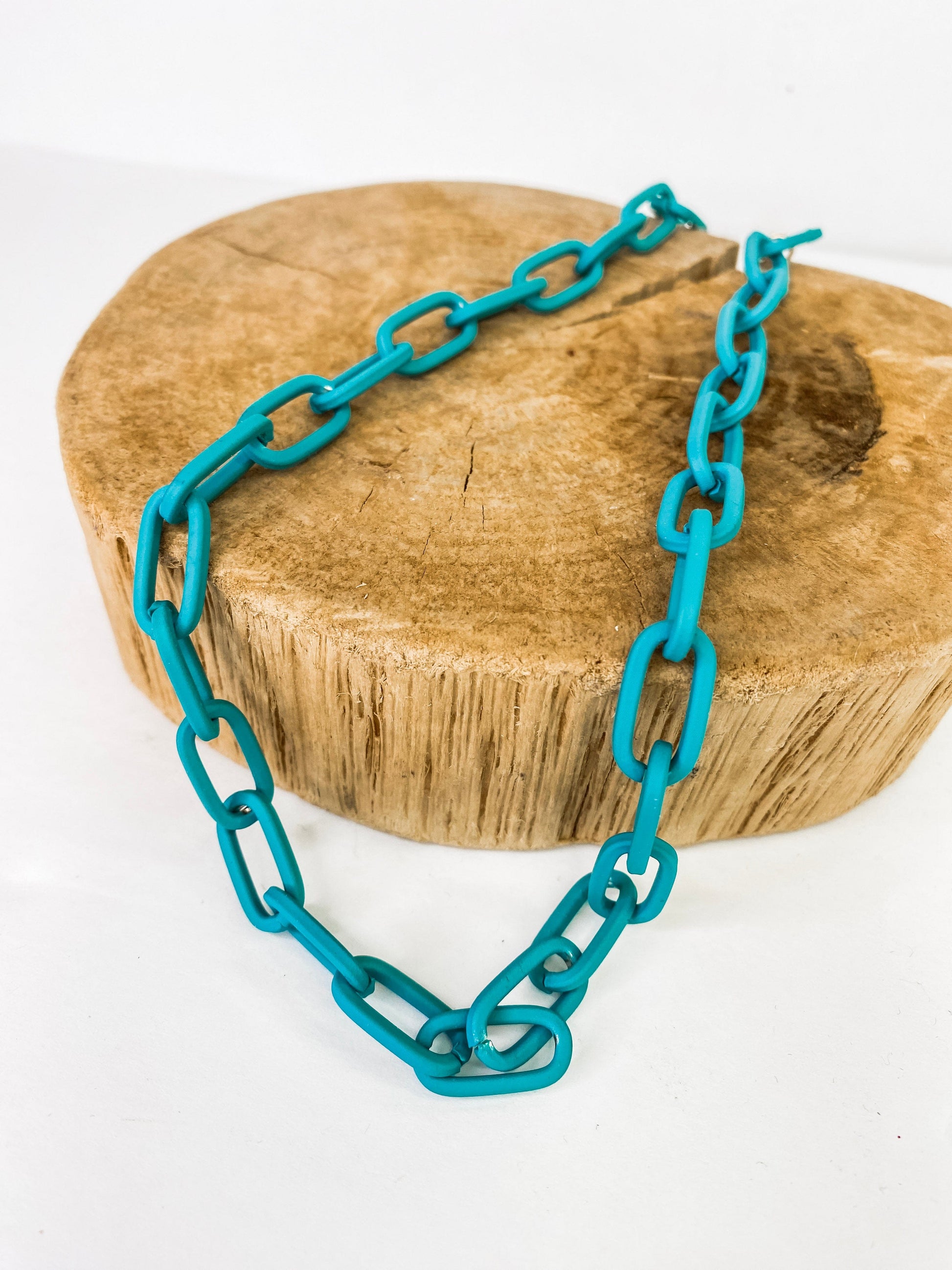 Necklaces Blair Matte Link Necklace Turquoise