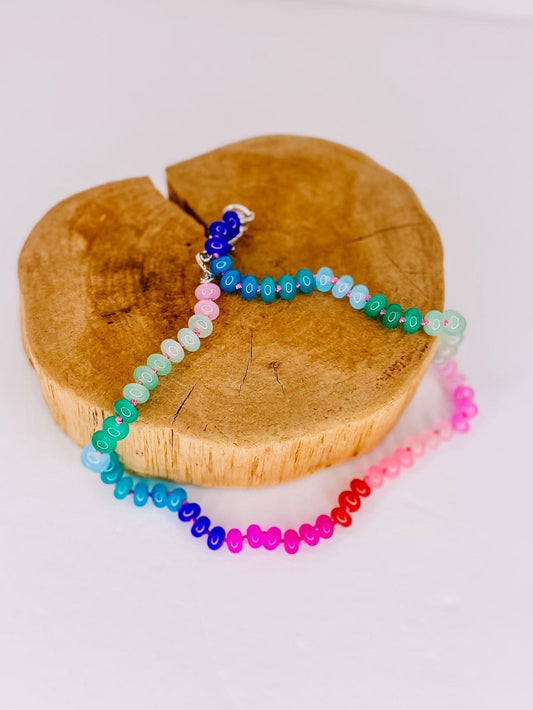 Necklaces Bright Bauble Bead Necklace Pink Ocean