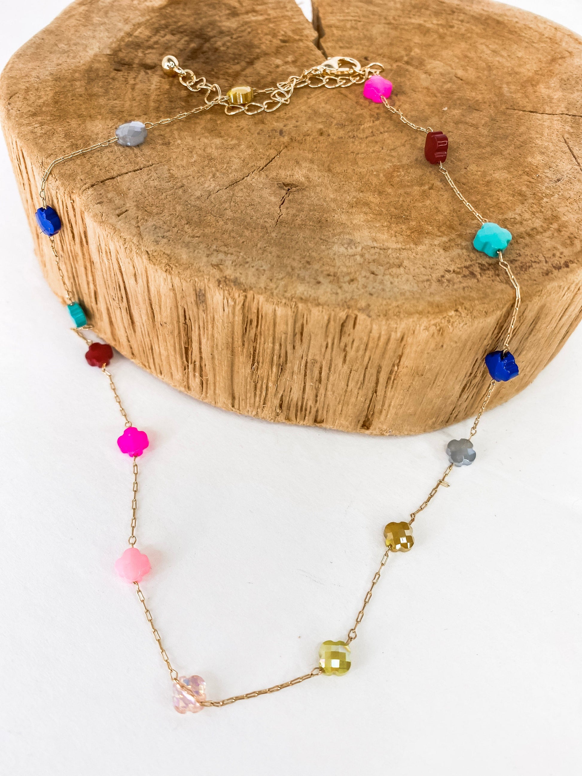Necklaces Bright Clover Faceted Bead Necklace
