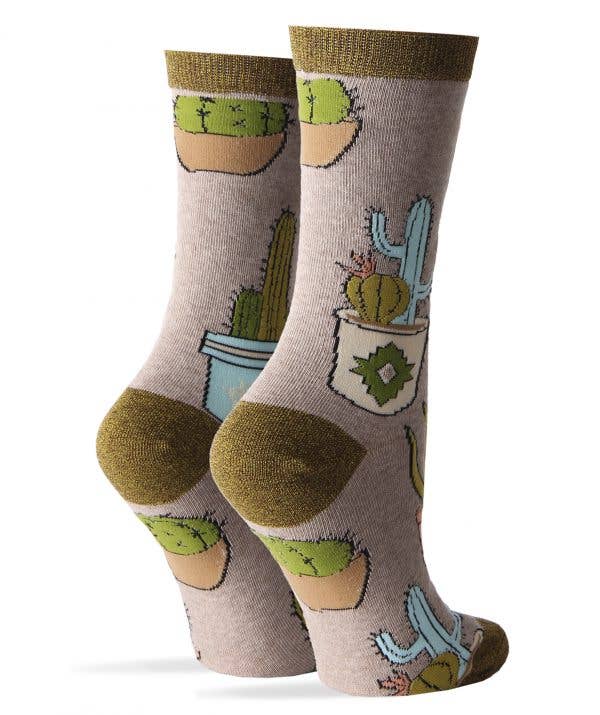 Other Goodies Cactus Hugs | Women's Premium Cotton Crew Dress Socks