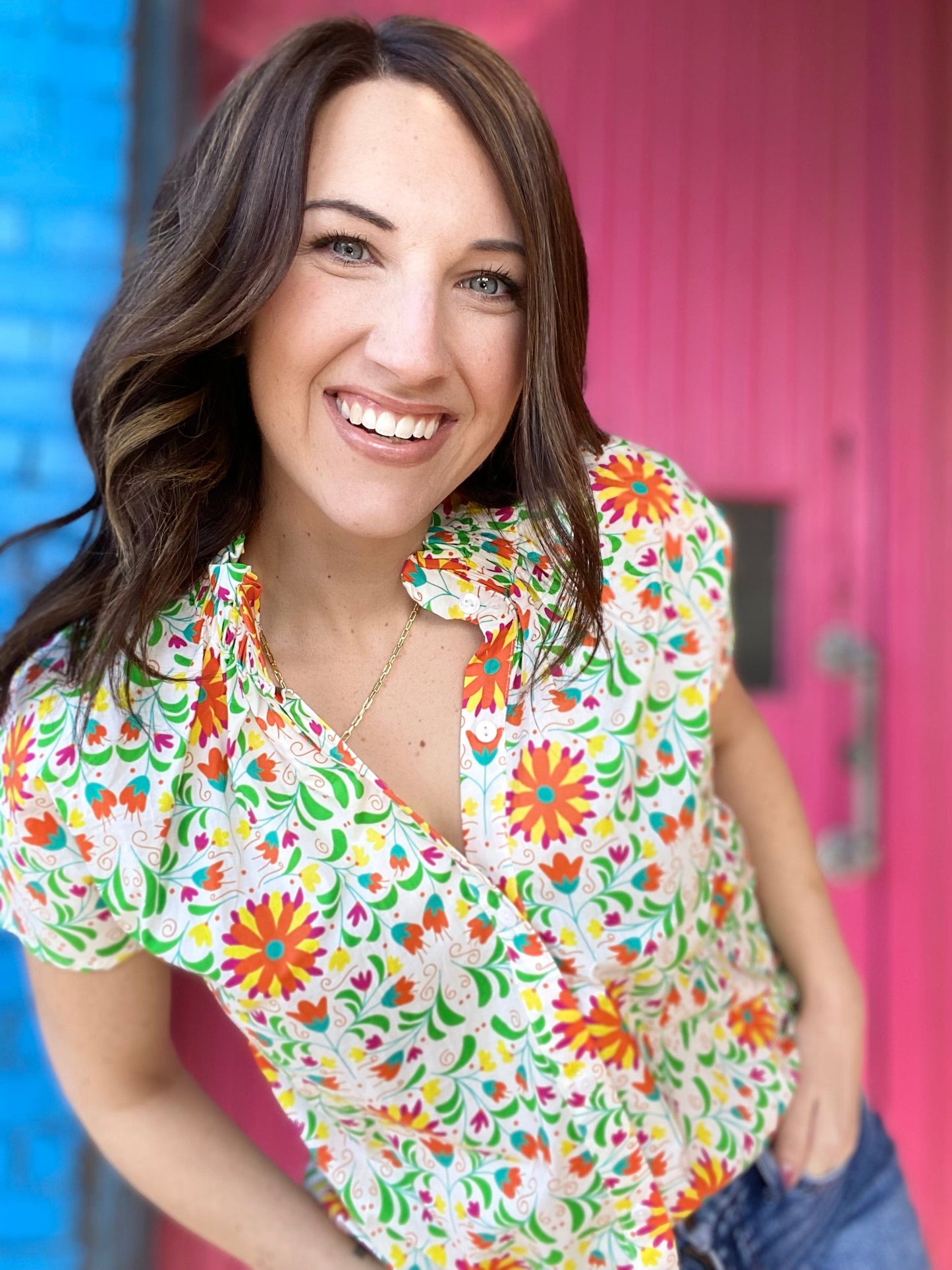 Chula Fun Floral Top