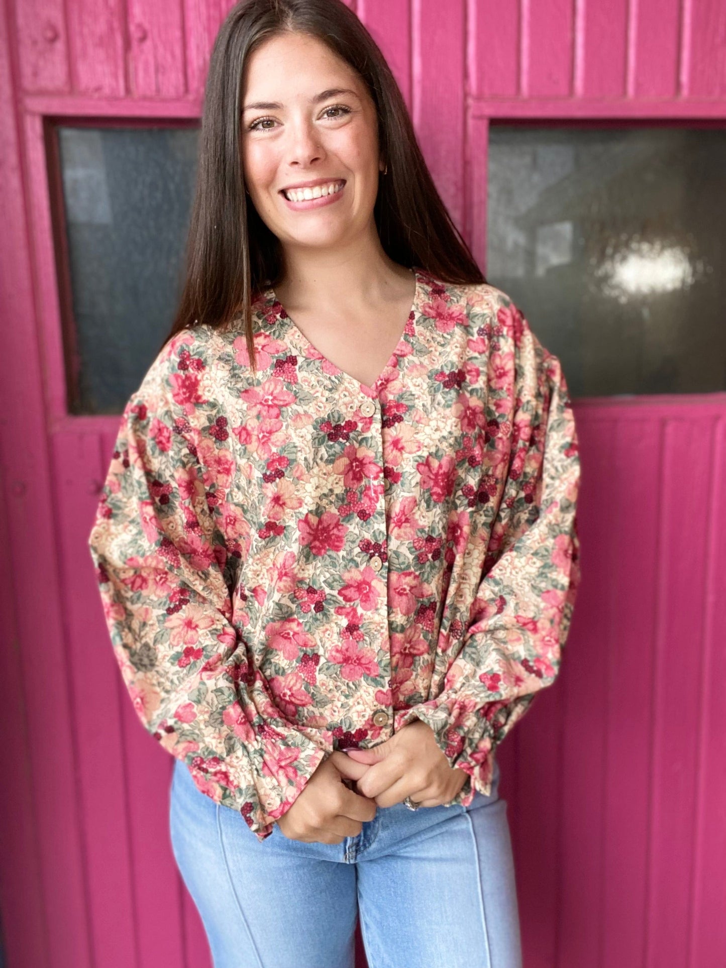 Tops Corded Floral Blouse