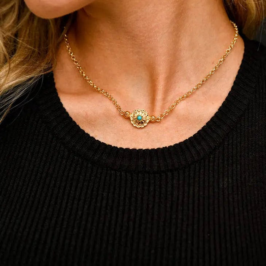 Necklaces Dainty Golden Concho Necklace