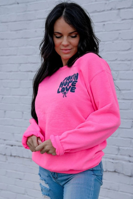 Graphic Tees Faith-Hope-Love Crewneck