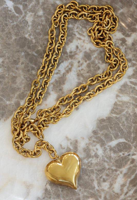 Necklaces WRAP AROUND XL HEART NECKLACE GOLD