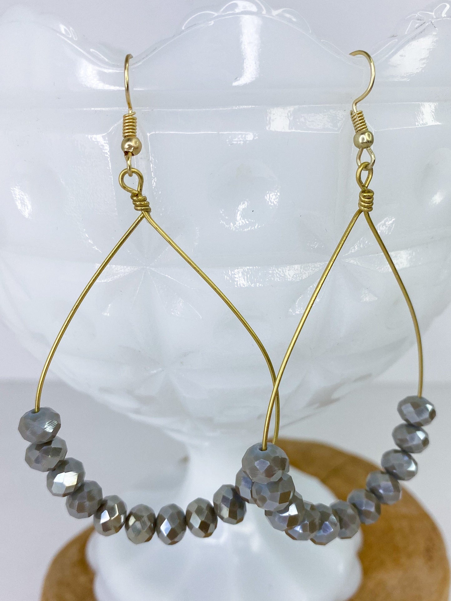Earrings Gray Golden Wire Earring