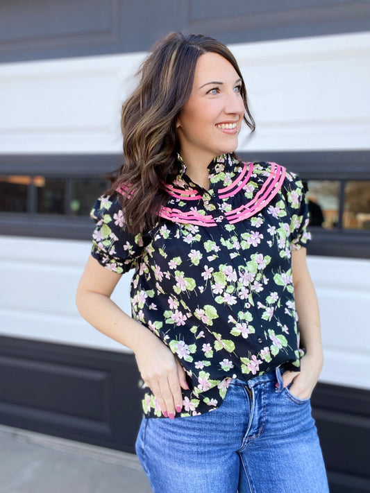 Tops Leena Oversized Collar Blouse