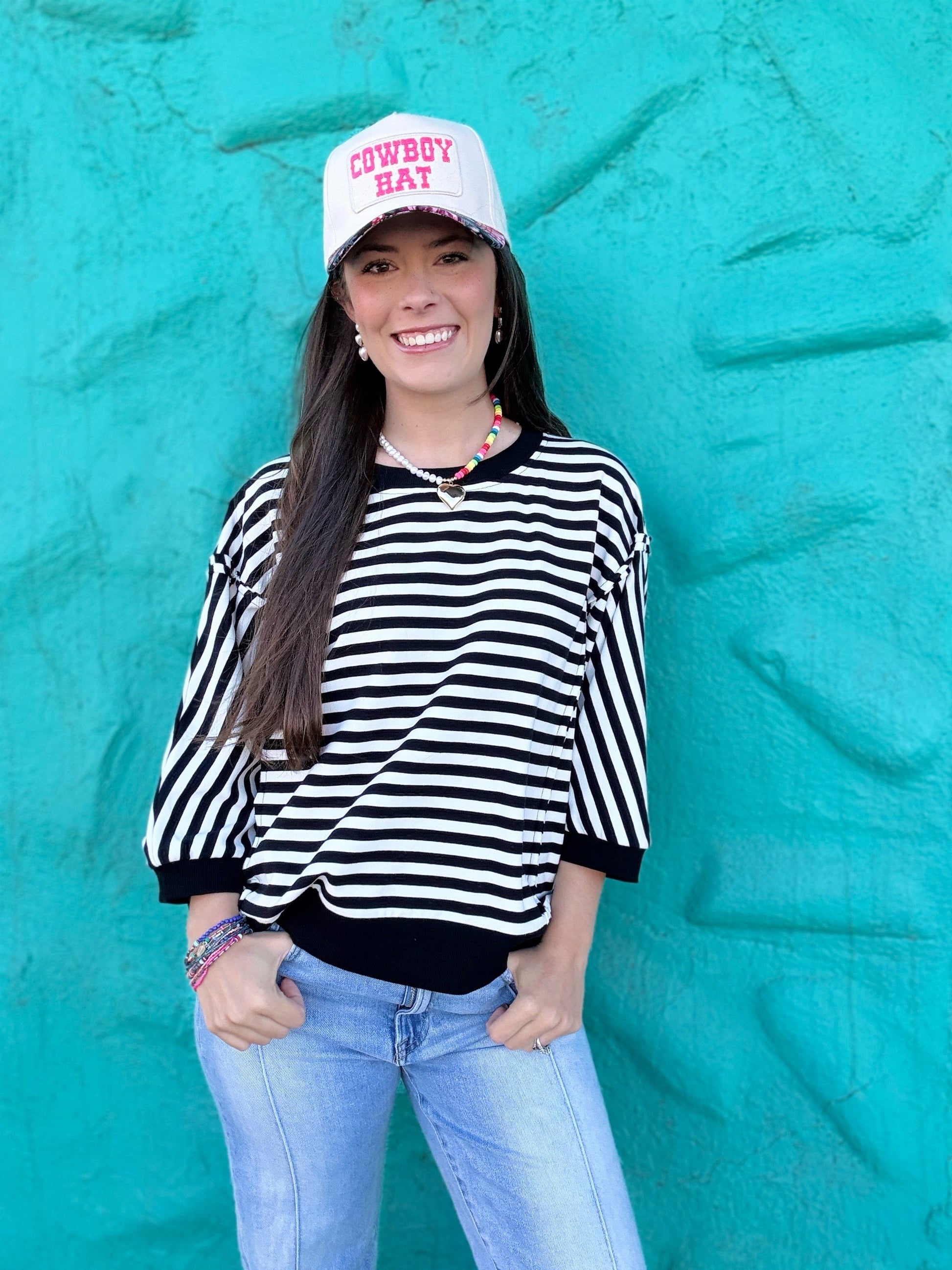 Tops Nadia Striped Pullover-Black