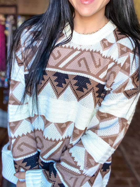 sweater Neutral Aztec Sweater