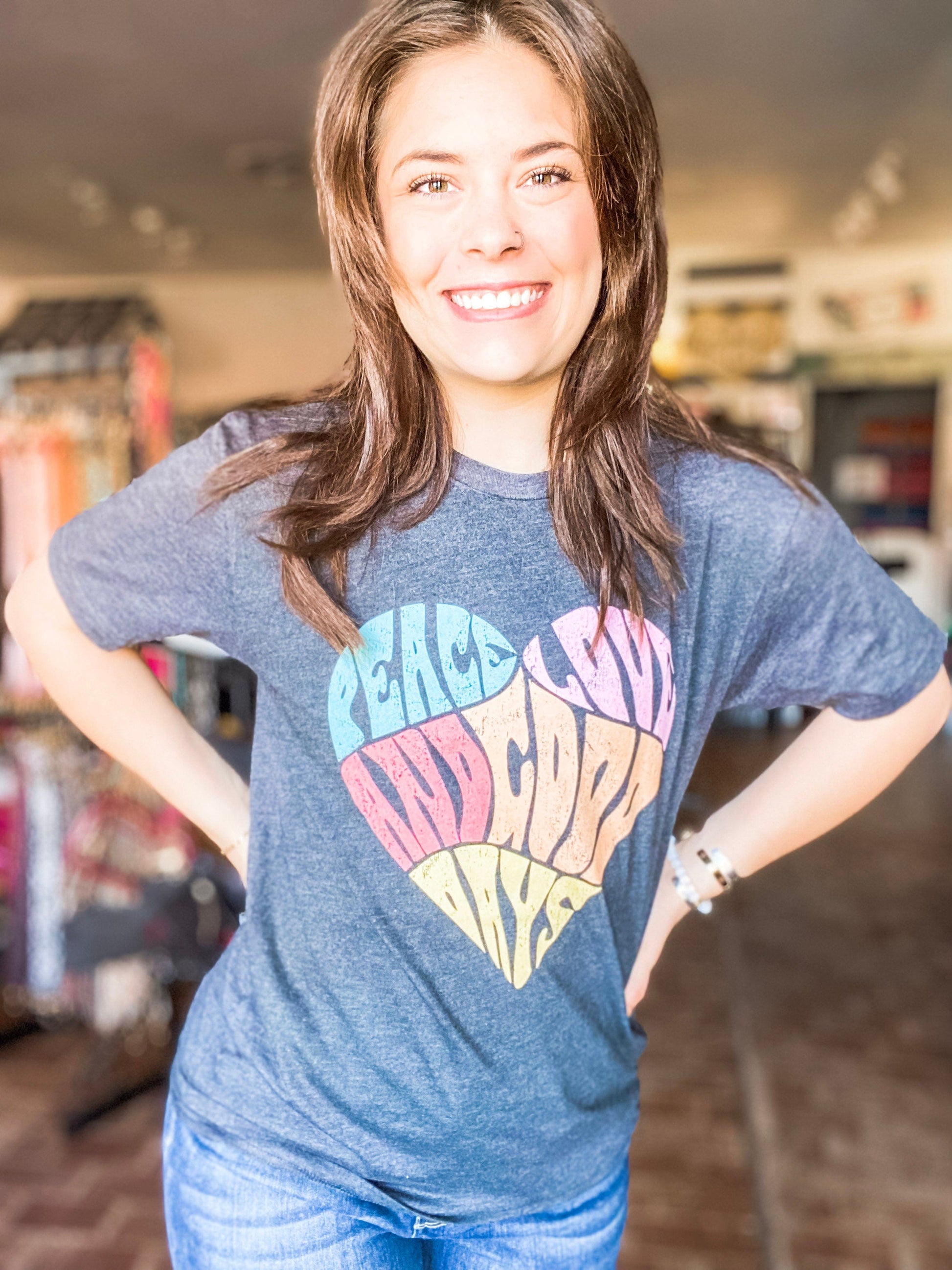 Graphic Tees Peace, Love and Good Days Tee