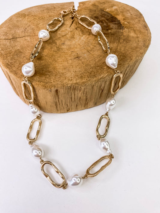 Necklaces Pearl Link Drop Necklace