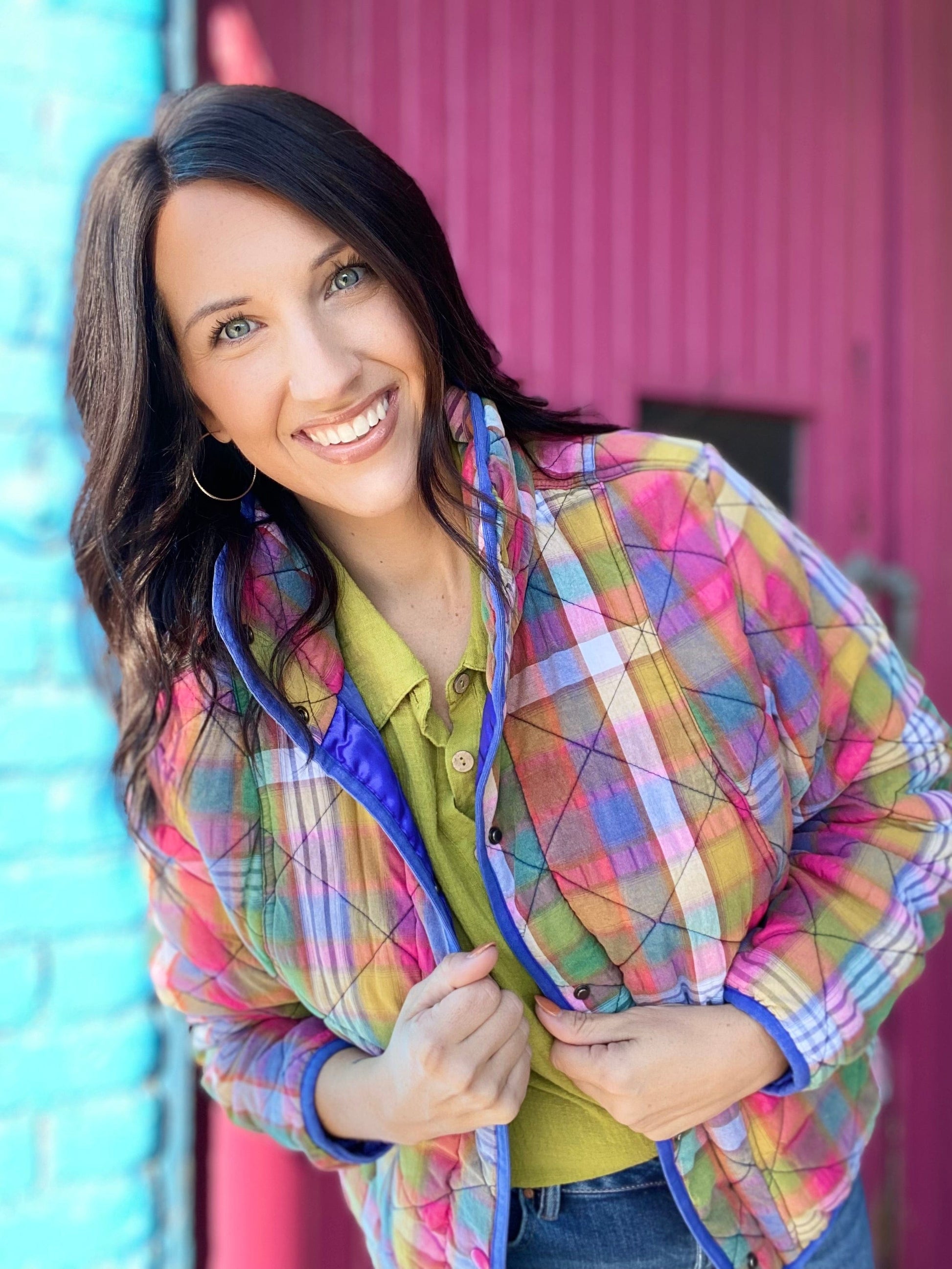 Tops Plaid Quilted Jacket