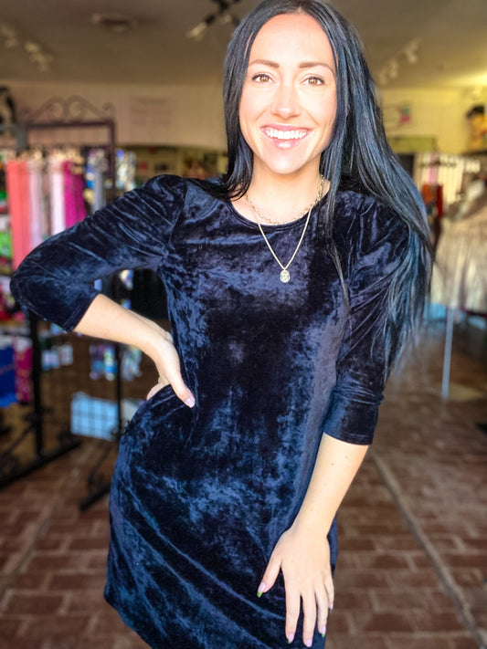 Puff Sleeve Velvet Dress