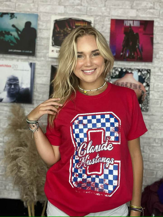 Graphic Tees Retro Check Mustang Tee