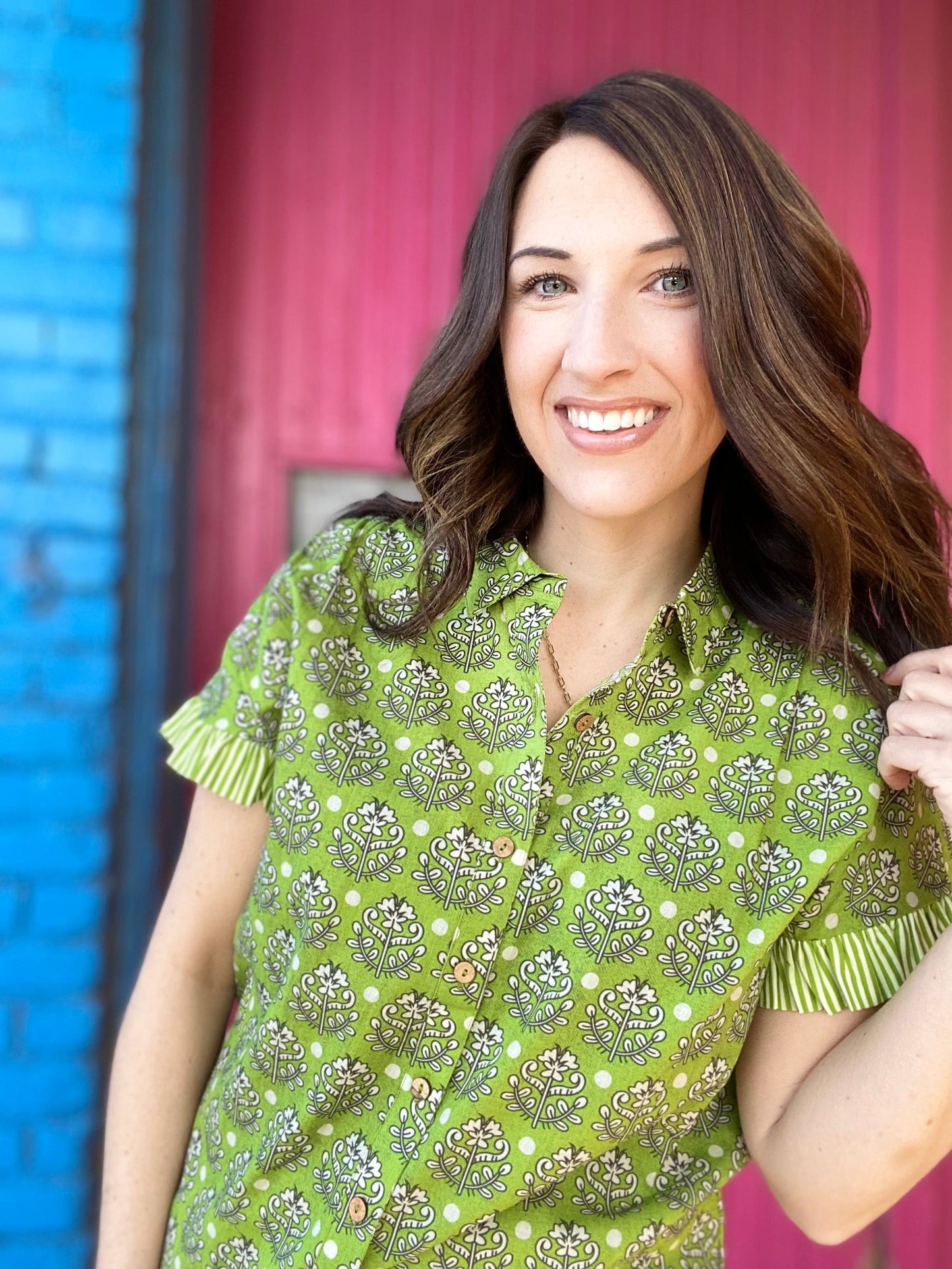 Rhoda Green Floral Top