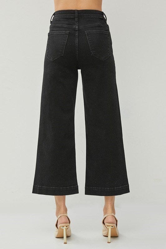 Bottoms Risen Black Ankle Wide Jean