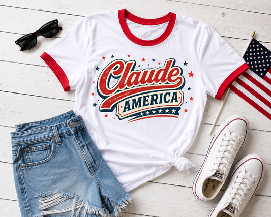 Claude America Retro Ringer Tee-