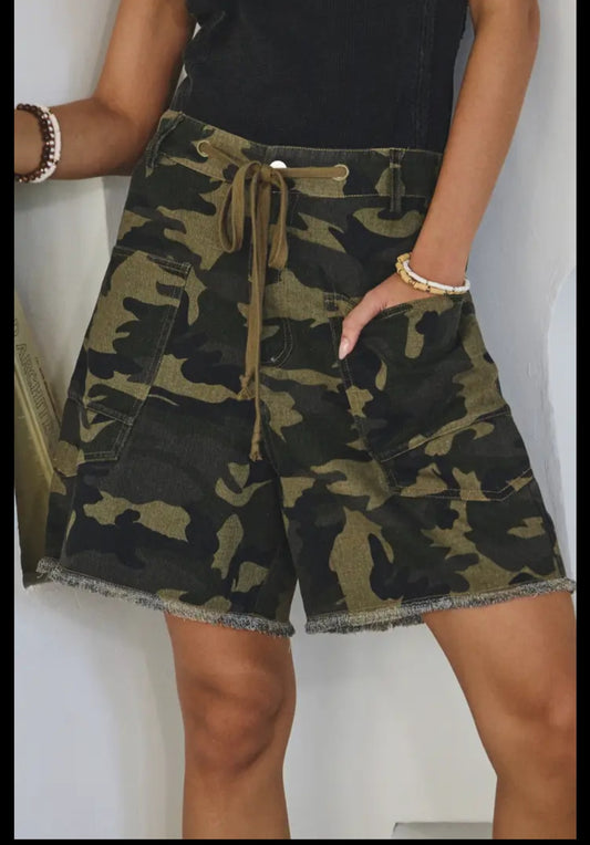 Camille Camo Cargo Shorts