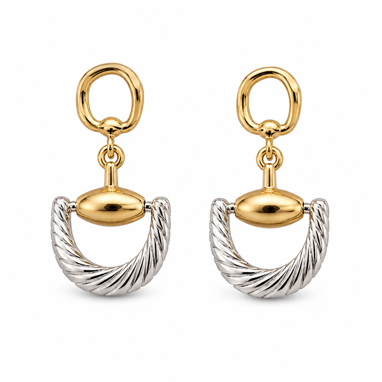 Two Tone Bit Earrings