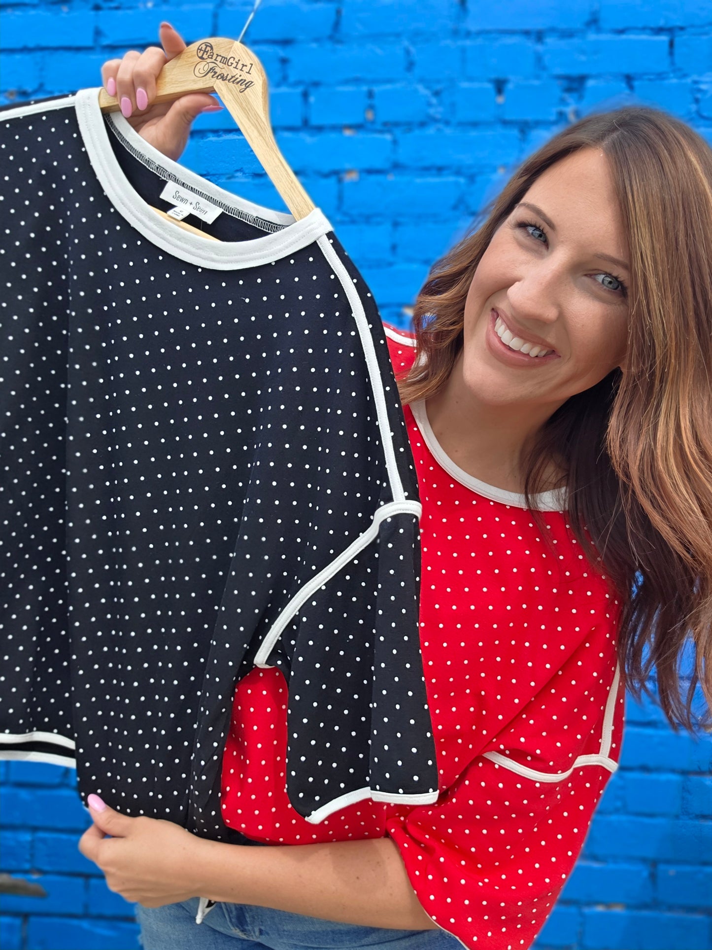 Jynni Polka Dot Tee- Black
