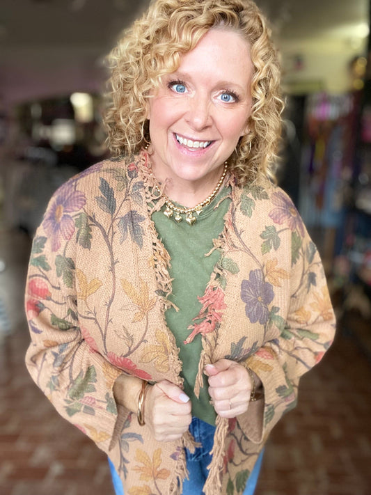 Outerwear Ronni Floral Sweater Cardigan