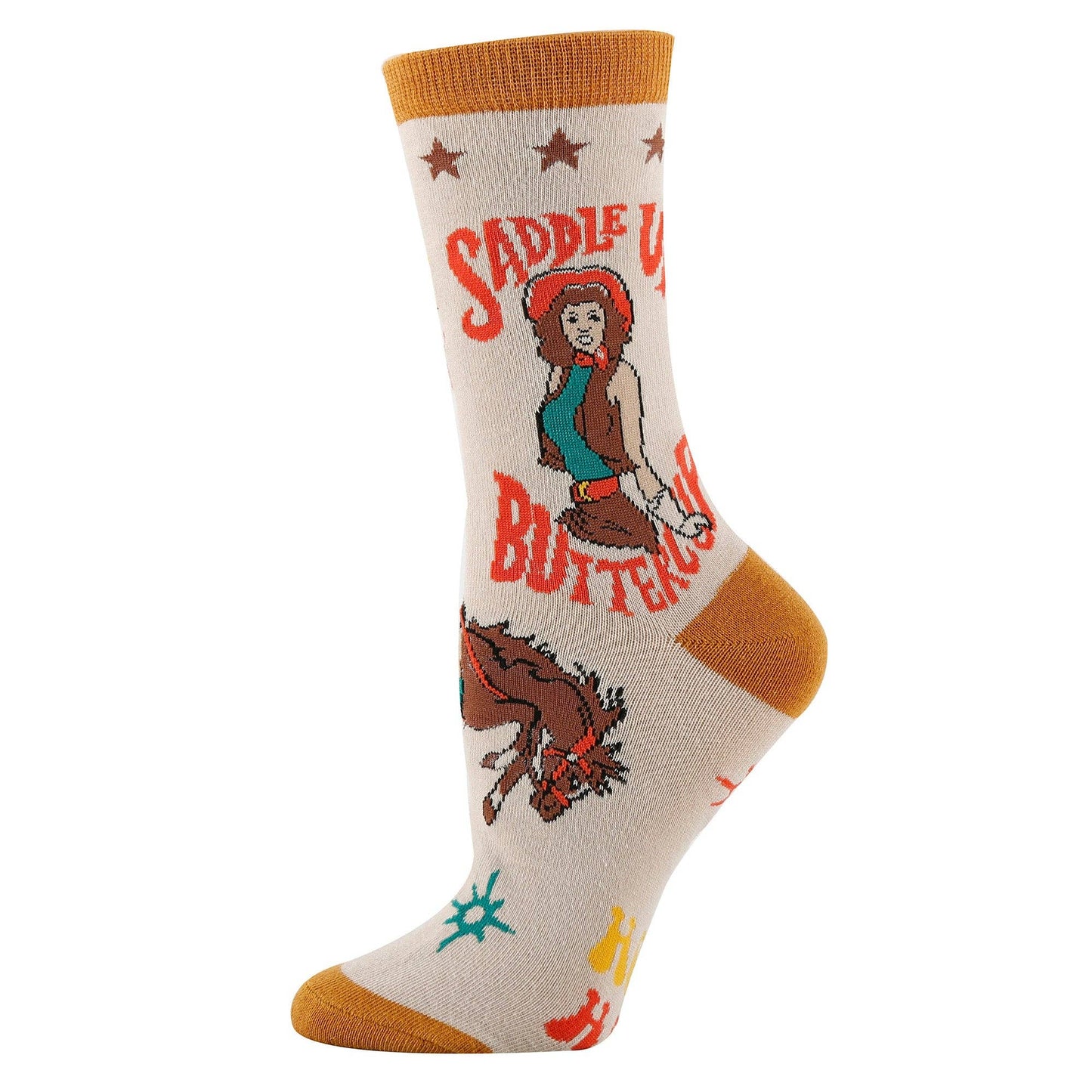 Other Goodies Saddle Up | Women's Funny Saying Cowgirl Crew Socks