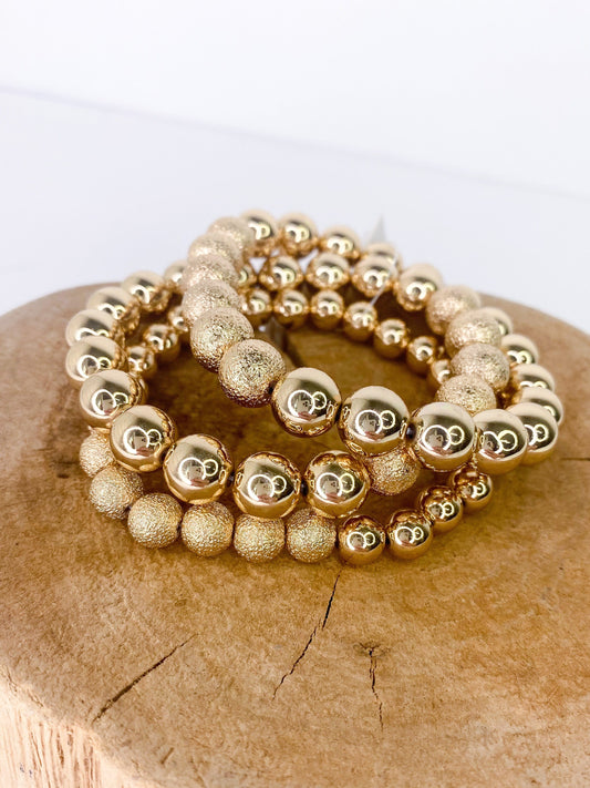Bracelets Set of 3 Gold Bracelets