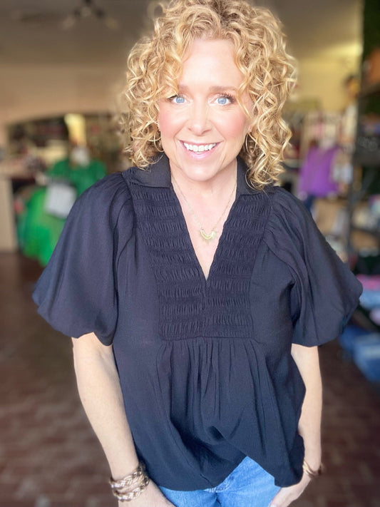 Tops Sydni Puff Sleeve Blouse Black