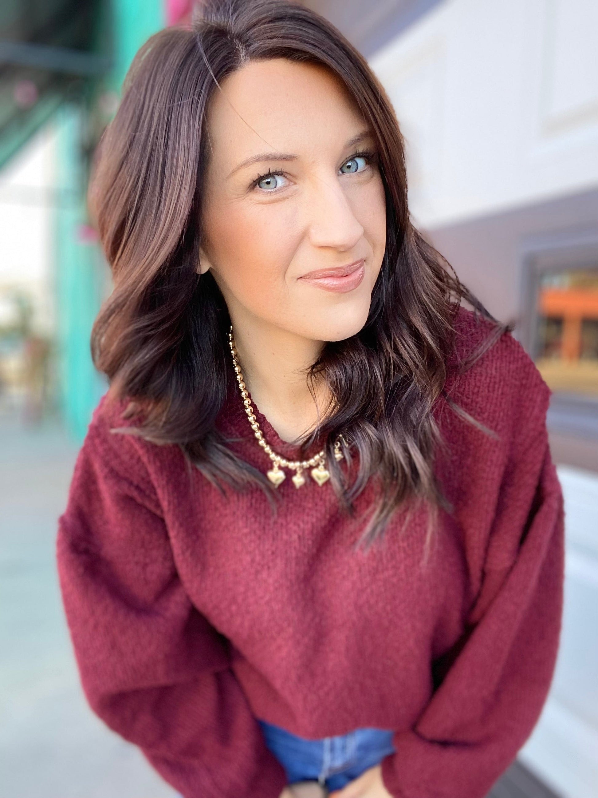 Shirts & Tops Tamra Textured Pullover- Wine