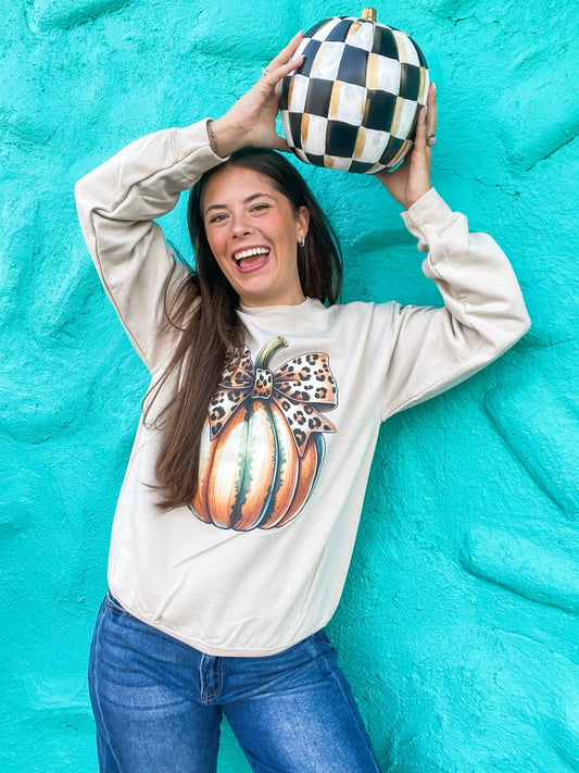 Graphic Tees Very Leopard Pumpkin Sweatshirt