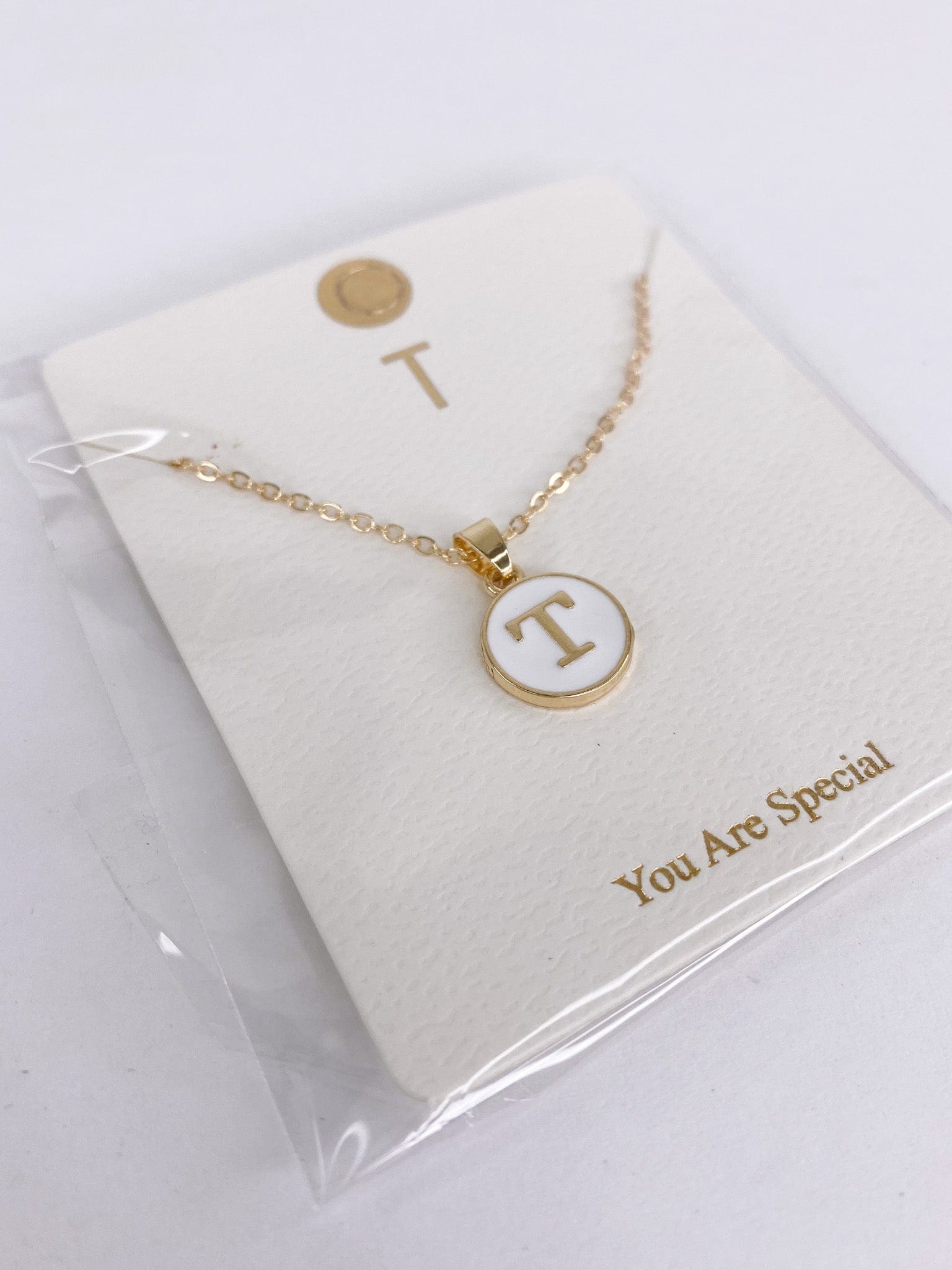 Necklaces Enamel Initial Necklace
