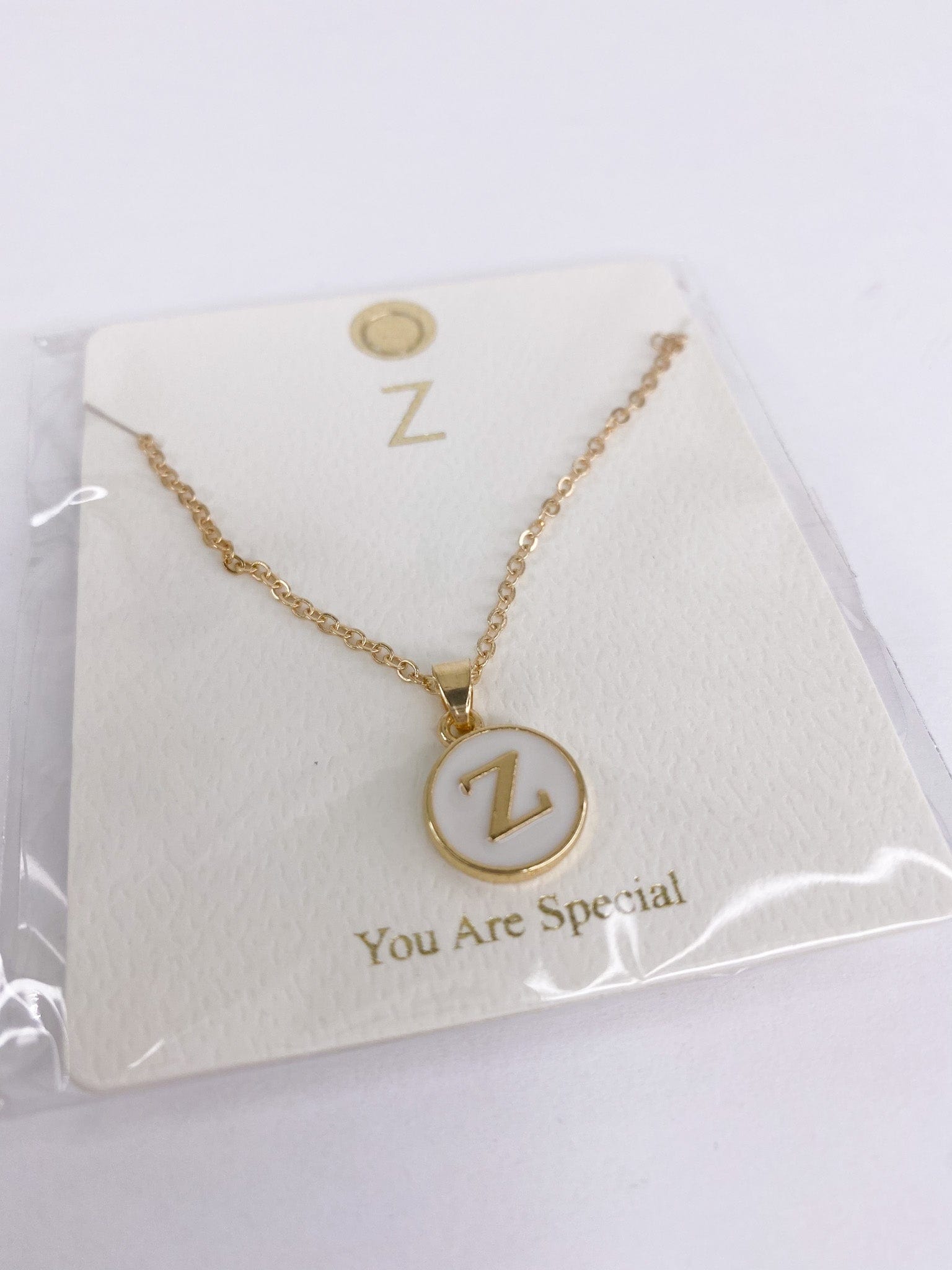 Necklaces Enamel Initial Necklace