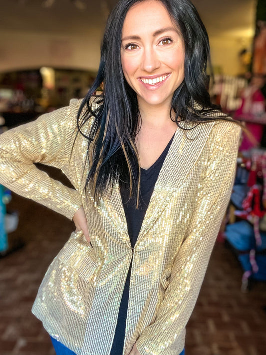 Outerwear Gia Gold Sequin Blazer