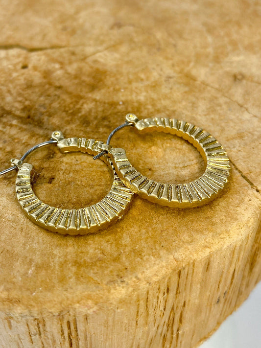 Earrings Golden Disk Hoop