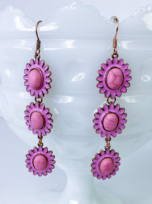 Earrings Gypsy Rose Dangle Pink