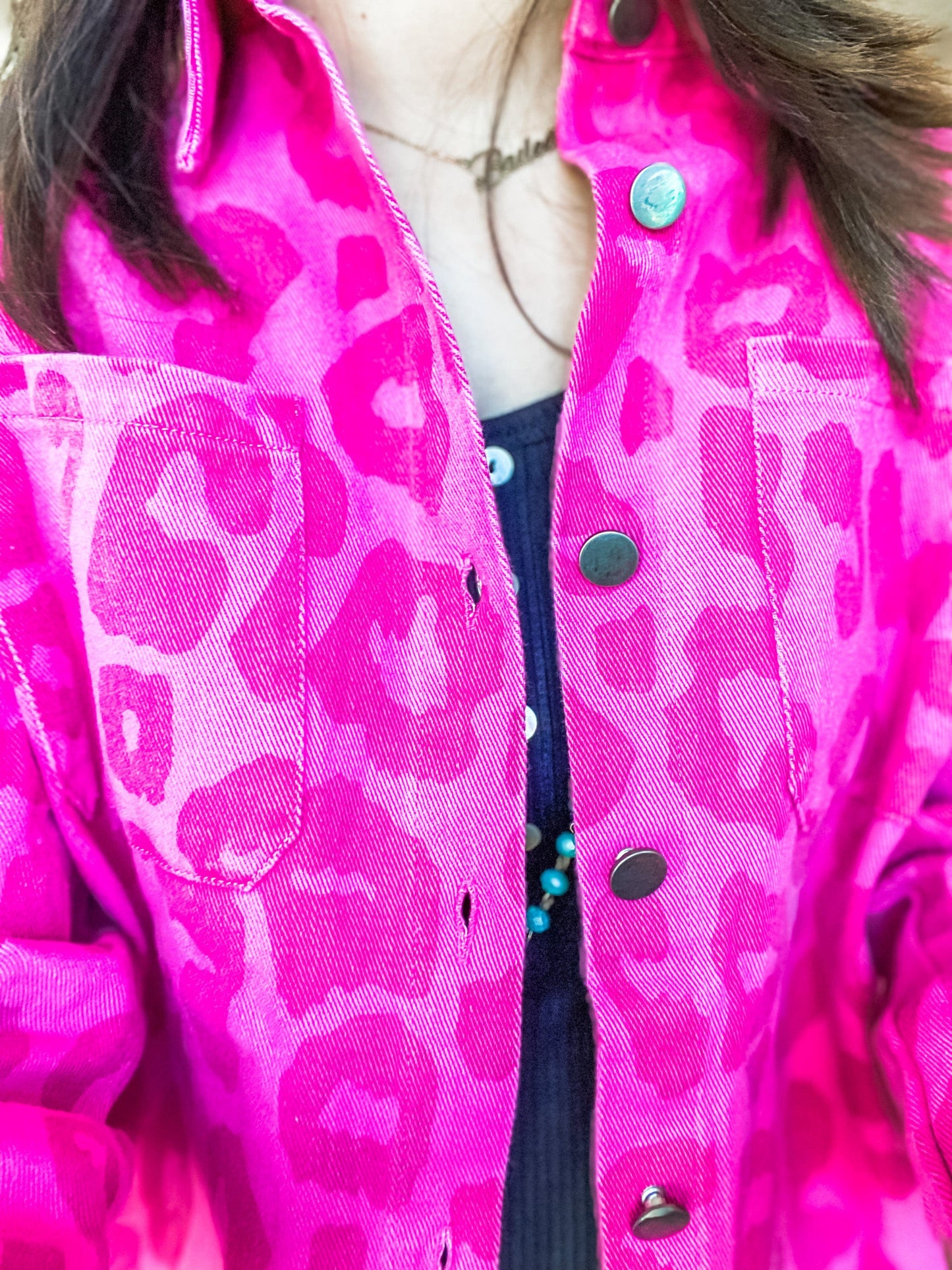 Outerwear Hot Pink Leopard Shacket