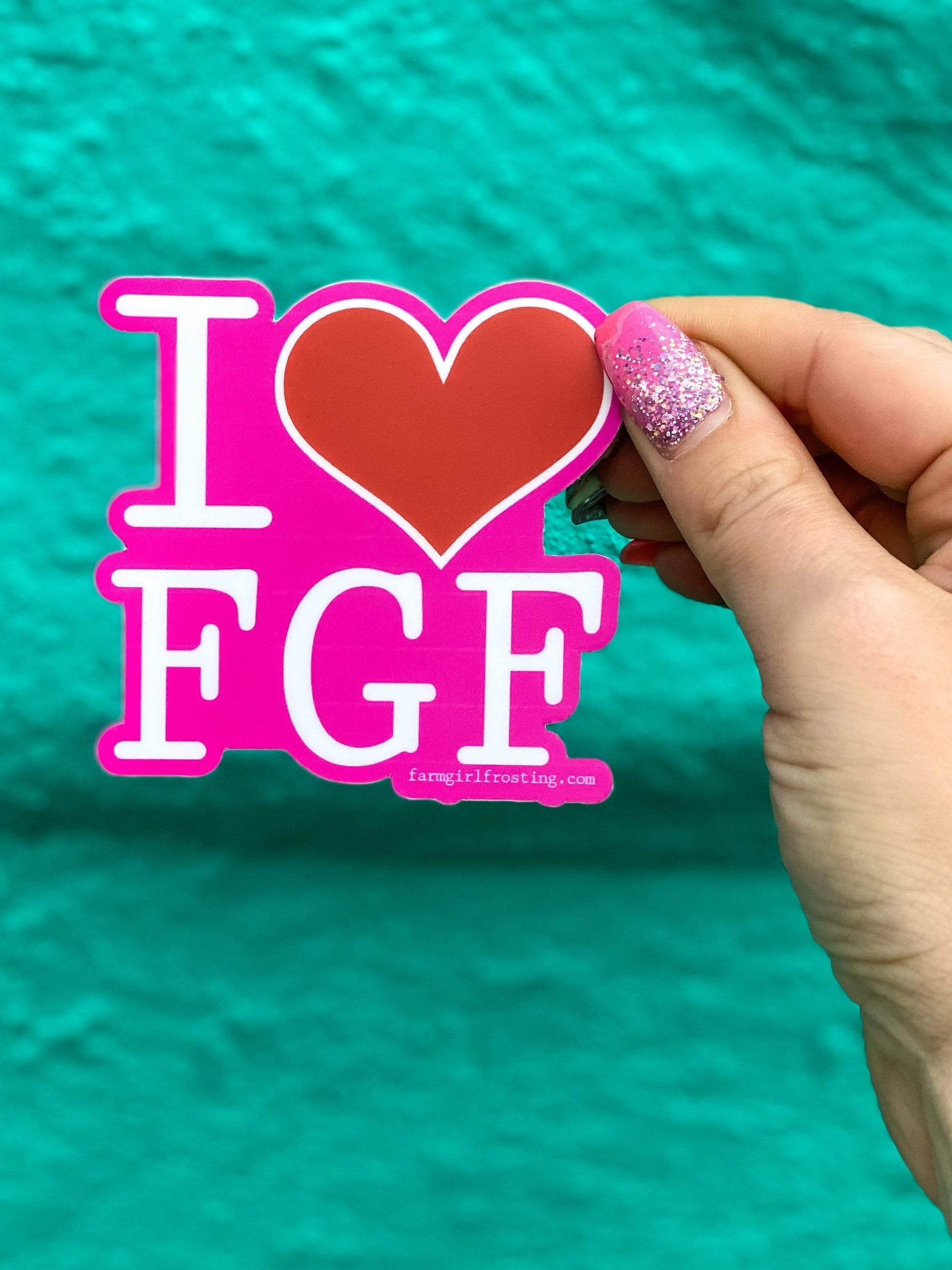 Other Goodies Fun Vinyl Stickers I heart FGF