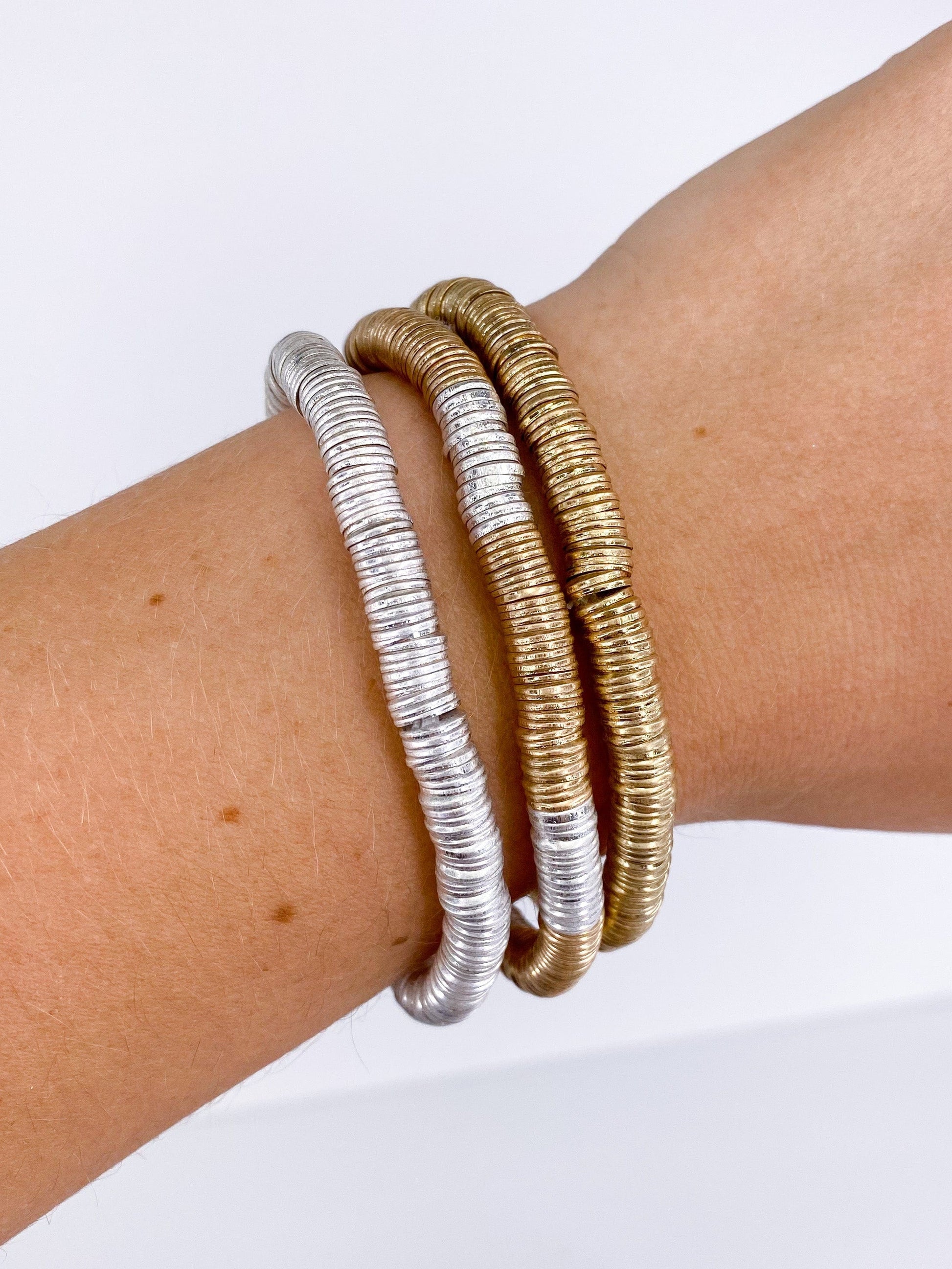 Metallic Disc Bead Bracelet