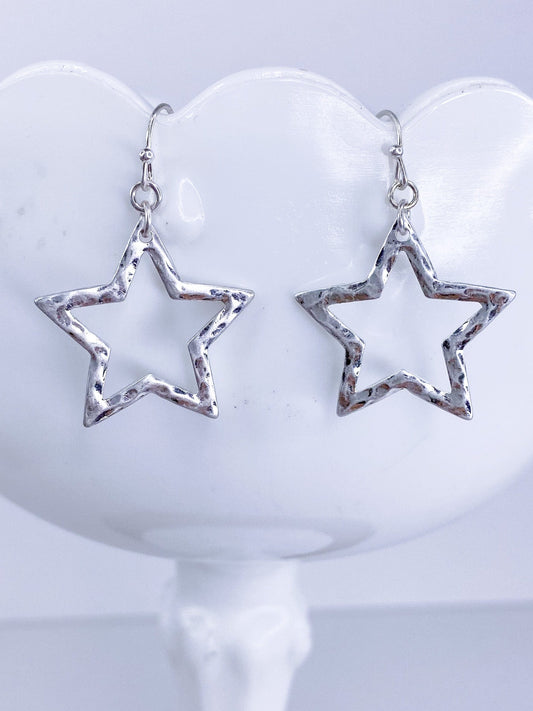 Earrings Silver Star Dangle Earring