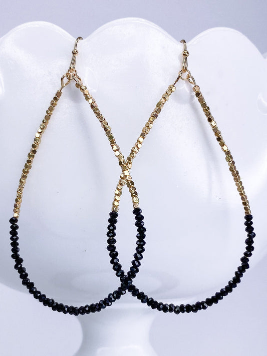 Earrings Tressa Tear Drop- Black